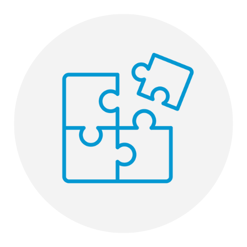 STRAREX - Strategy icon puzzle pieces blue