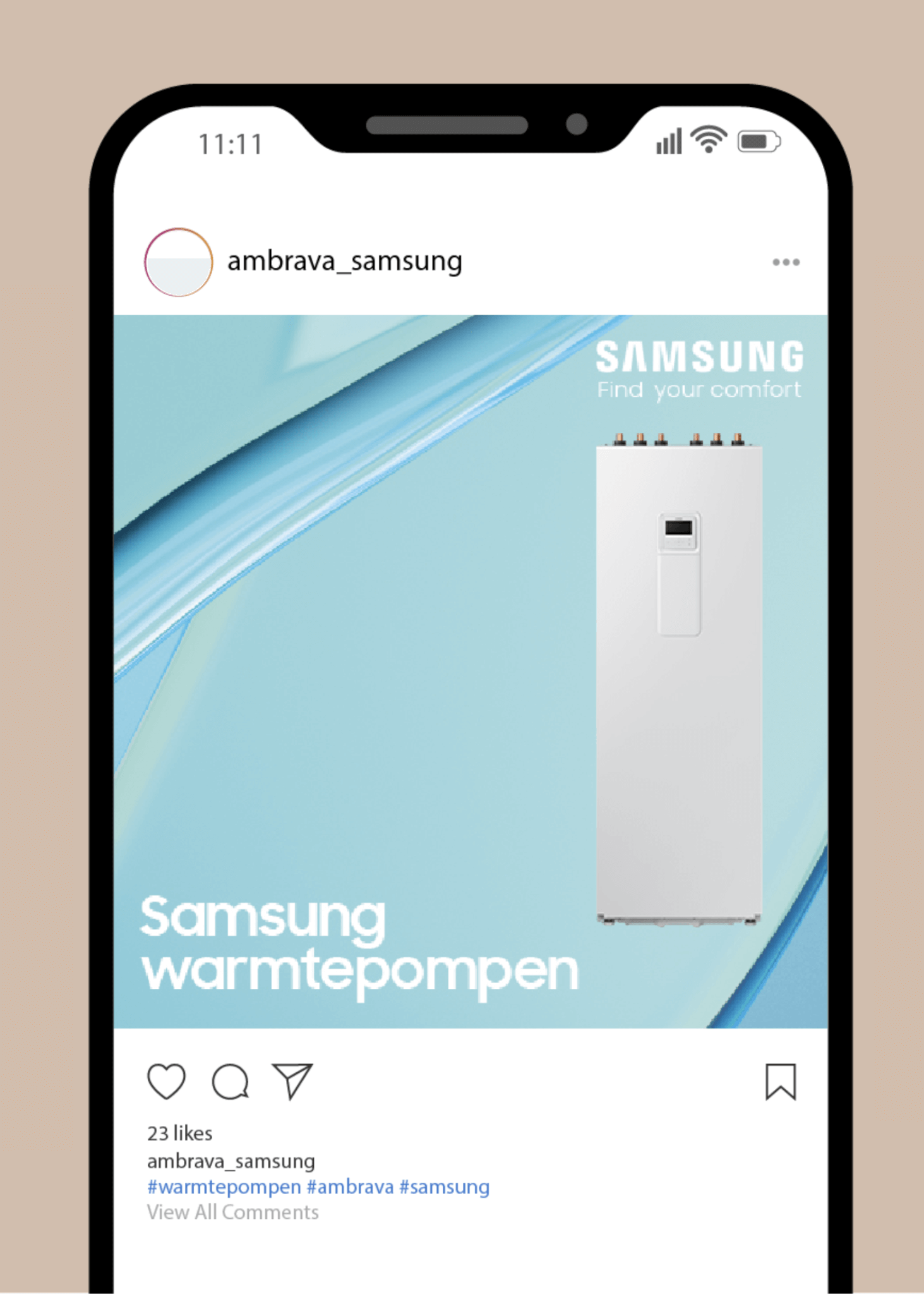 Ambrava Samsung ads on phone screen